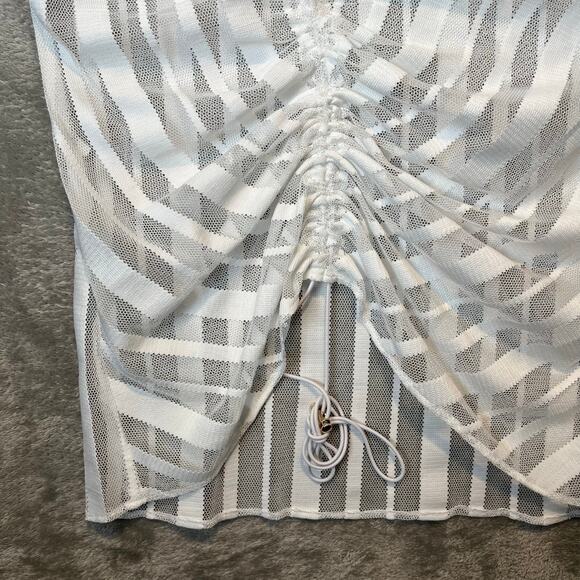 Staci Snider Primrose Top in White Stipe Mesh Size‎ Large - Picture 6 of 7